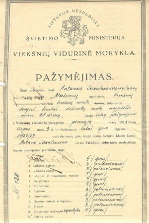 Vieksniu vid. m-klos pazymejimas 1927 m..jpg