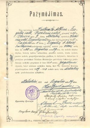 Ziogaiciu prad. m-klos pazymejimas 1920 m..jpg